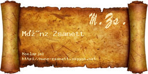 Münz Zsanett névjegykártya